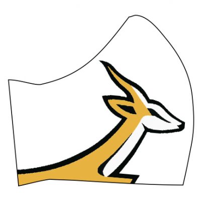 Side view of the White Springbok Mask